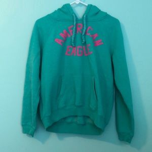 Teal and Pink American Eagle hoodie